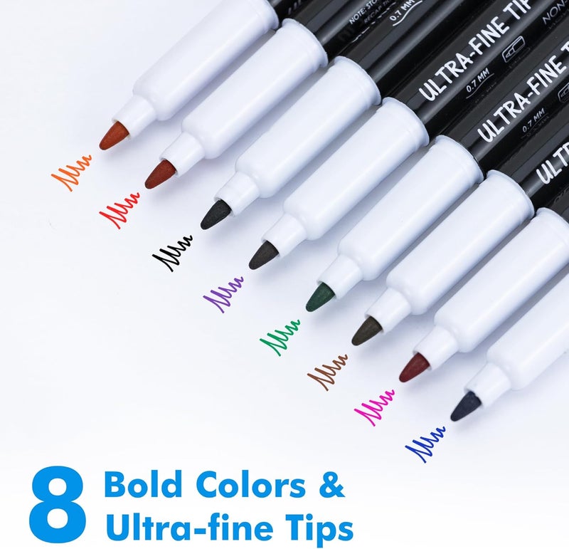 maxtek Dry Erase Markers Ultra Fine Tip, 0.7mm, Low Odor,12 Count Whiteboard Markers, 8 Assorted Colors - Image 2